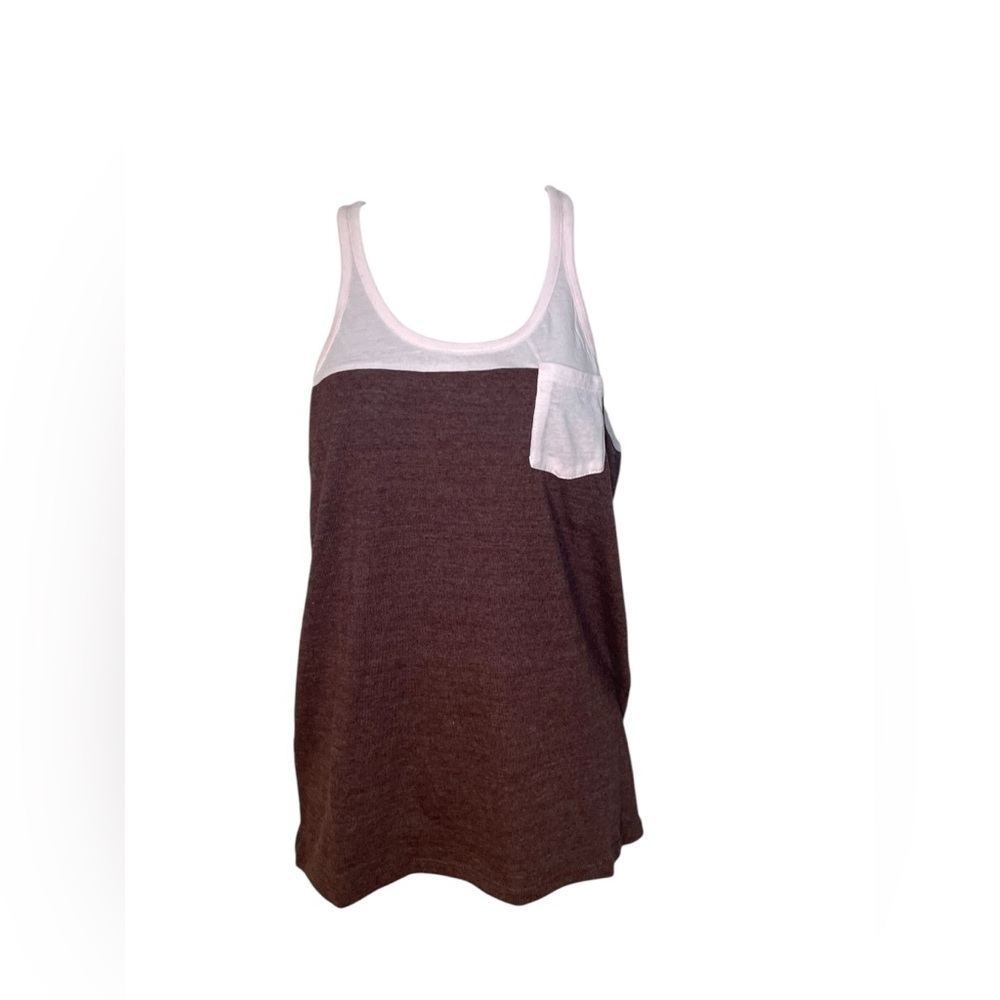 Chaser New Pink And Mulberry Racer Back Pocket Tank Top Size Medium